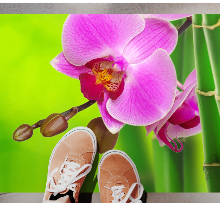 Užitek cvetenja orhideje cvetlična vinilna preproga - TenStickers