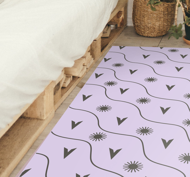 Valovni vzorec vibracije sodobne vinilne preproge - TenStickers