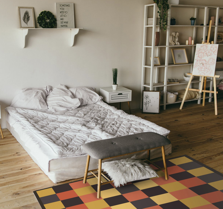 Večbarvna kvadratna oblika moderna preproga - TenStickers