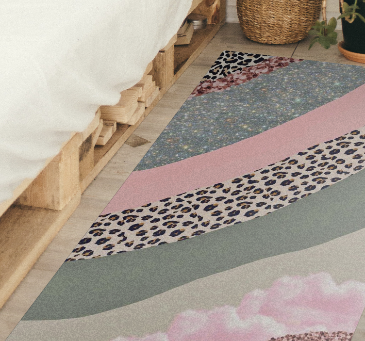 Večplastni barvni valovi Vinilne preproge za spalnico - TenStickers