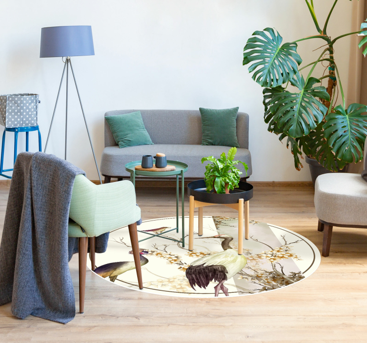 Vejice in ptice chinoiserie živalska podloga - TenStickers