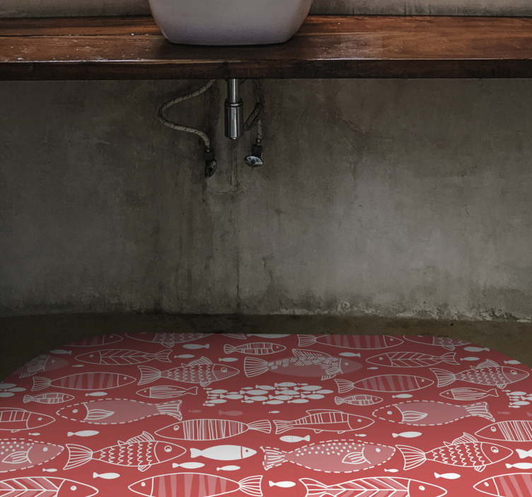 Veliko rib pod morsko živalsko vinilno preprogo - TenStickers