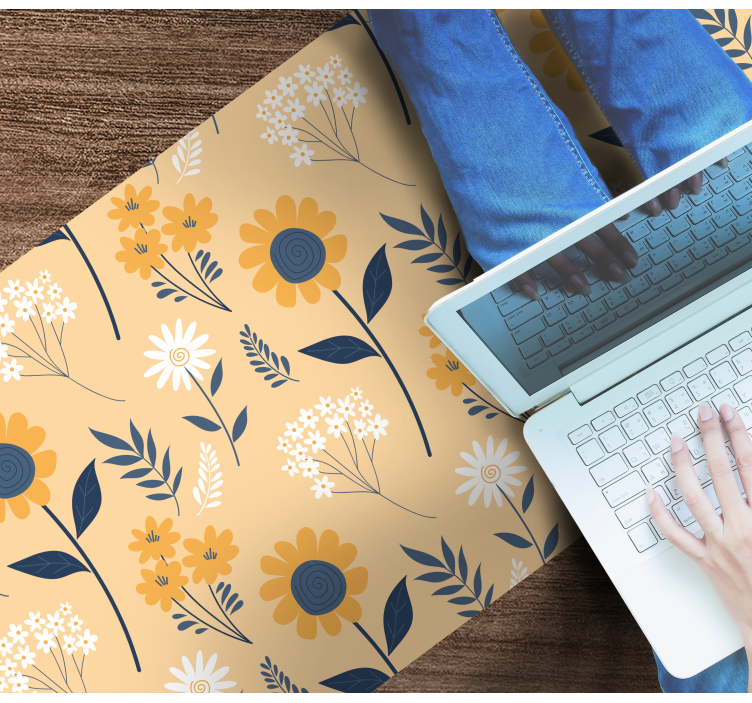 Vesel botanični aranžma cvetlična vinilna preproga - TenStickers