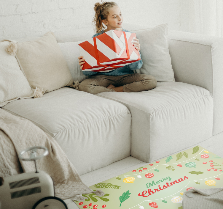 Vesel božič in darila božično drevo mat - TenStickers