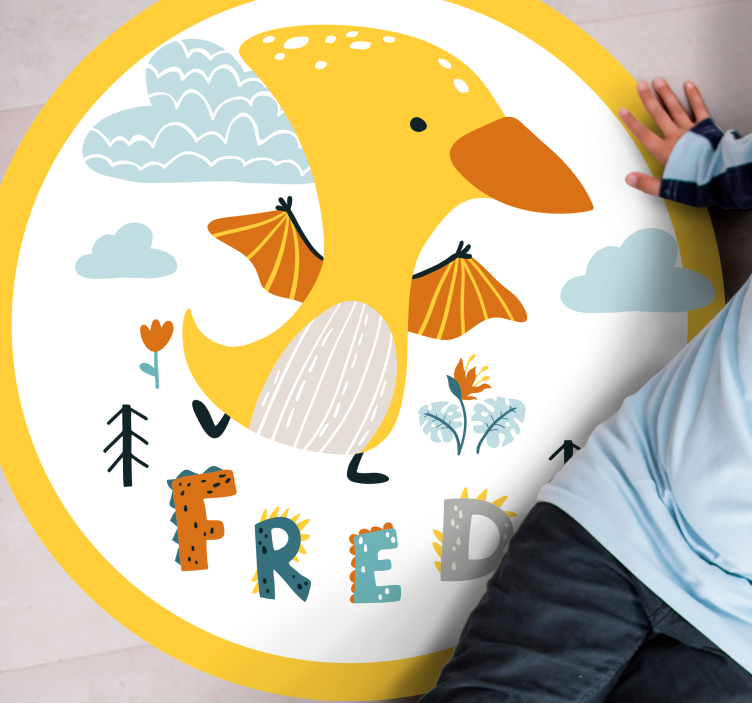 Dojenček dinozavra Vinilna preproga z imeni - TenStickers