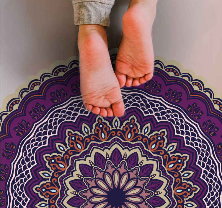 Vibrant purple design vinilna preproga mandala - TenStickers