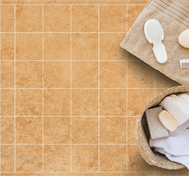 Naravni bež videz Vinilna preproga s kamnitim vzorcem - TenStickers