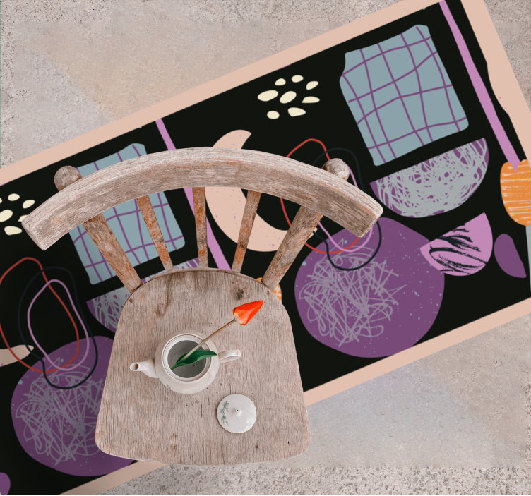 Vijolična kolaž abstrakcija sodobna preproga - TenStickers