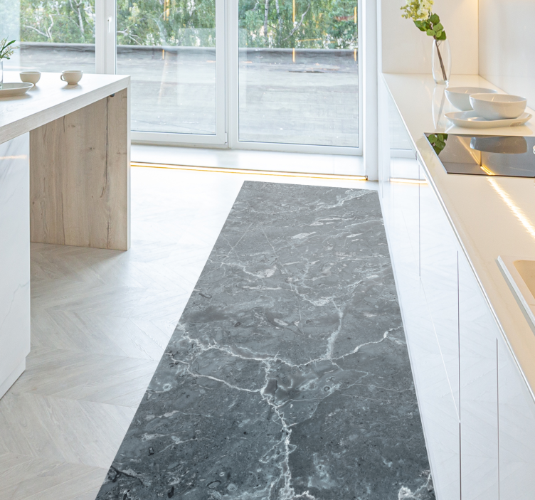 Vinilna preproga za kuhinjo iz sivega marmorja - TenStickers