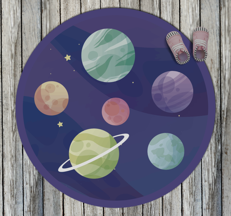 Različni planeti galaxy kids vinil preproga - TenStickers