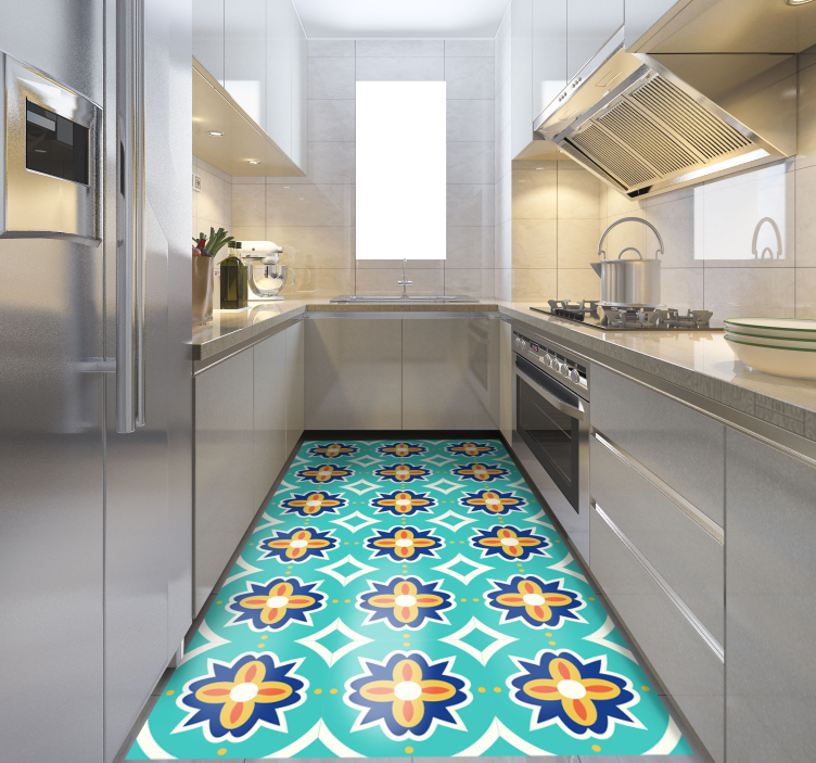 Talne ploščice iz mozaika s turkizno teksturo - TenStickers