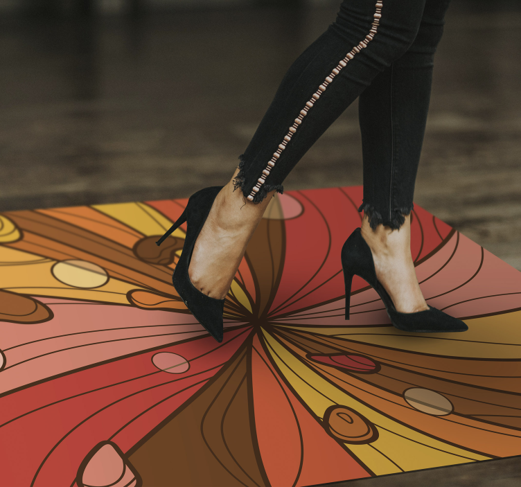 Vrtinčasta roža Vintage vinilna preproga - TenStickers