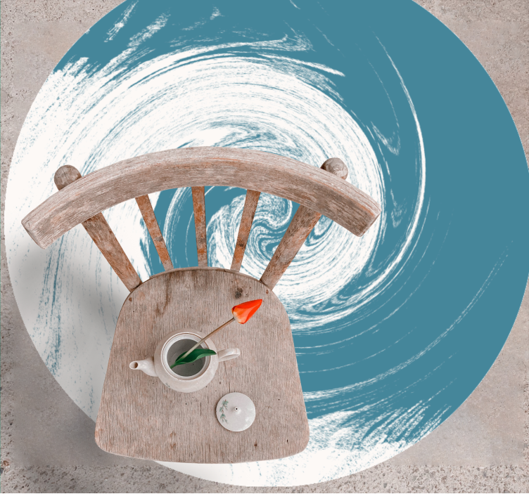 Vrtinčasti modri povzetek Okrogla vinilna preproga - TenStickers