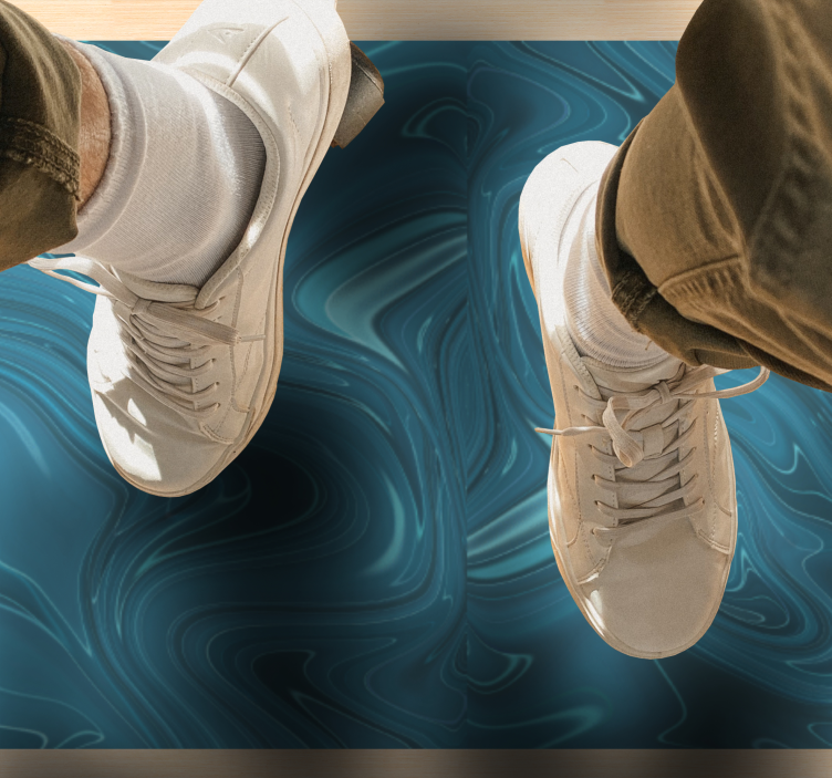 Vrtinčasti oceanski odtenki Marmorna vinilna preproga - TenStickers