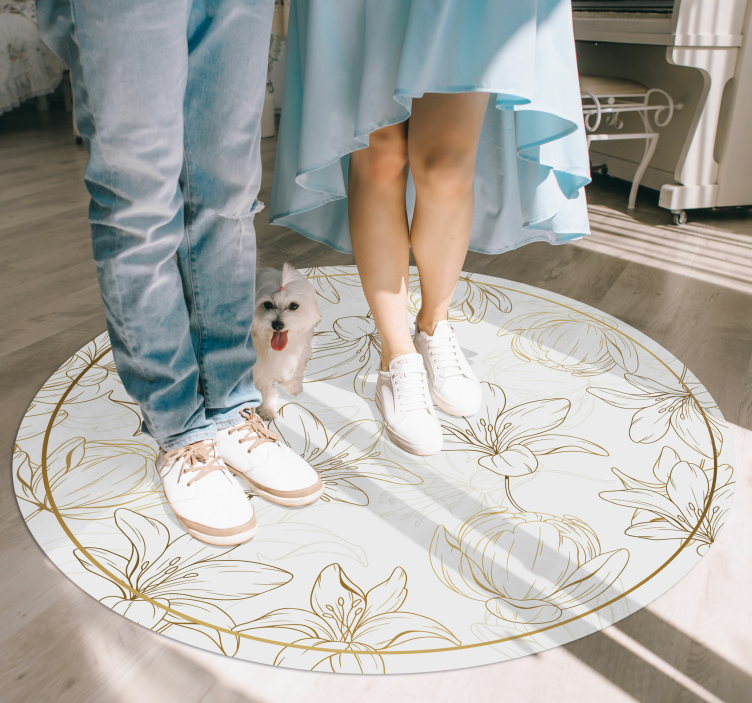 Vzorec cvetličnega kroga cvetlična vinilna preproga - TenStickers