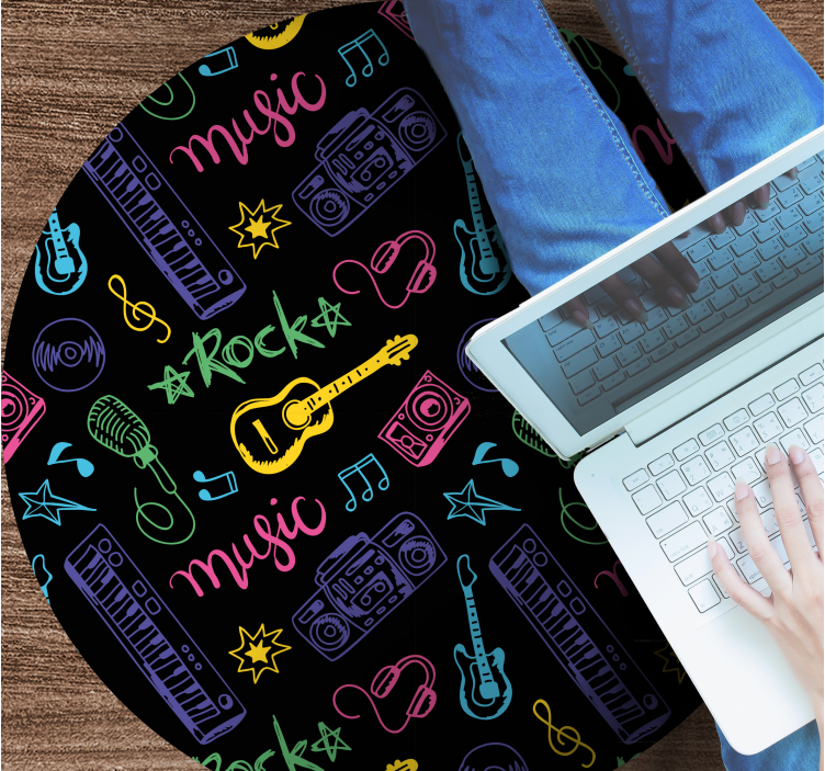 Vzorec glasbenih ikon Vinilna preproga za najstnike - TenStickers