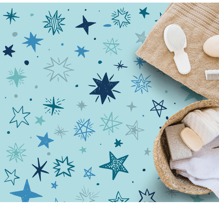 Vzorec modre noči vinilna preproga s zvezdami - TenStickers