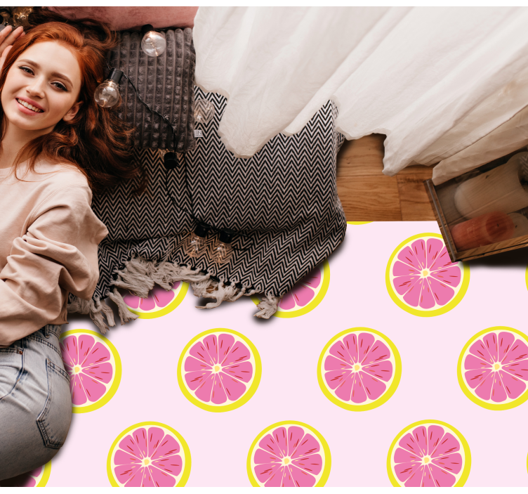 Vzorec rezin citrusov cvetlična vinilna preproga - TenStickers