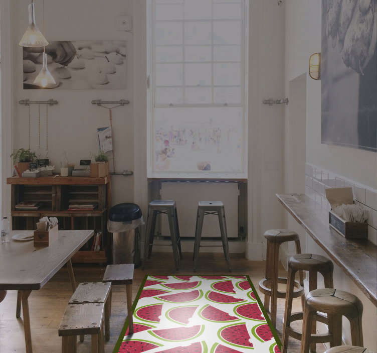 Vzorec rezine lubenice cvetlična vinilna preproga - TenStickers