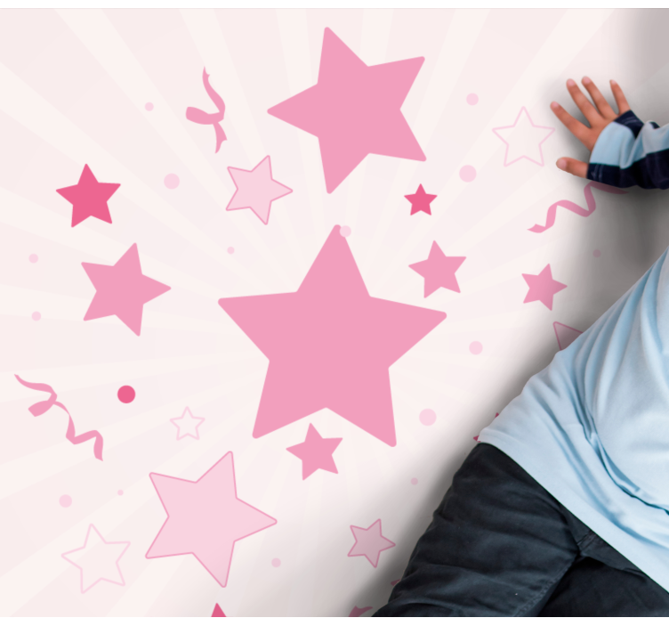 Roza praznični motiv vinilna preproga s zvezdami - TenStickers