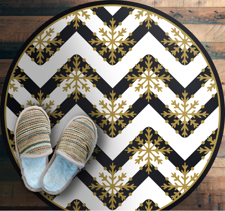 Chevron snowflake pattern božična vinilna preproga - TenStickers
