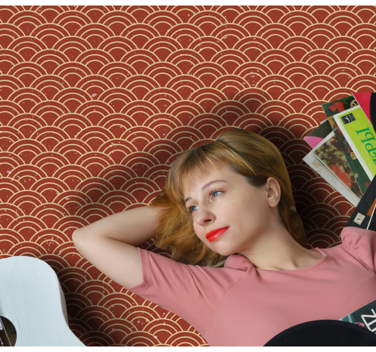 Curved wave pattern vinilne preproge z vzorci - TenStickers