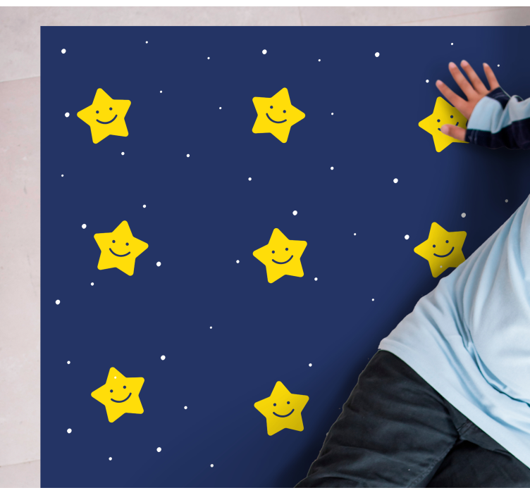 Vesel modri vzorec vinilna preproga s zvezdami - TenStickers