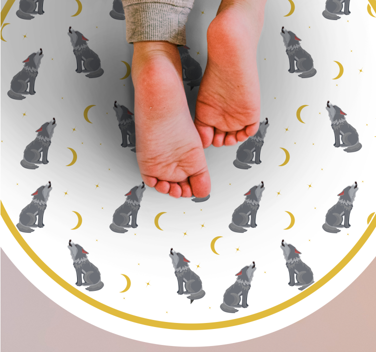 Vzorec volčje lune vinilni tepih s potiskom živali - TenStickers