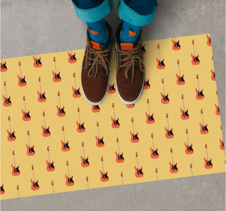 Vzorec zibajoče kitare Vinilna preproga za najstnike - TenStickers