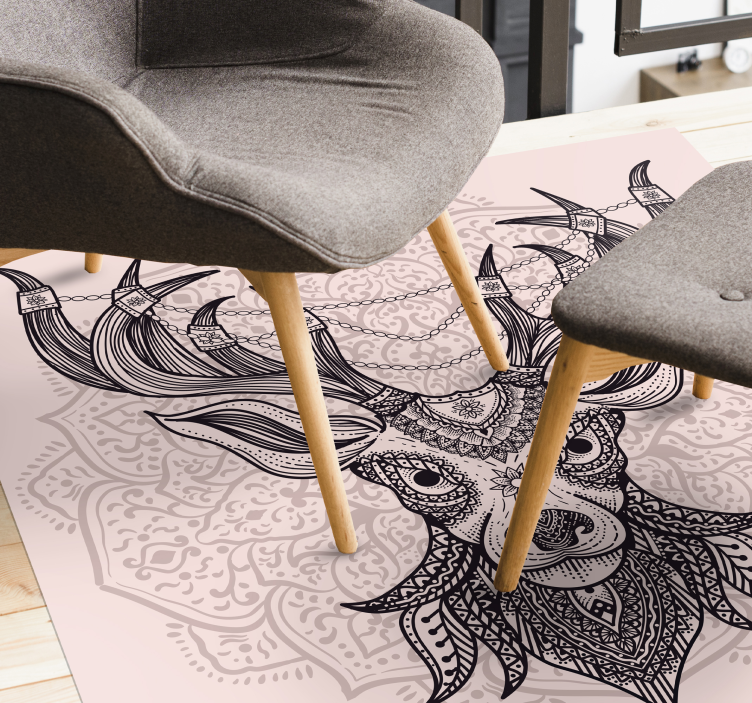 Motiv sivega jelena Tepih z živalskim potiskom - TenStickers