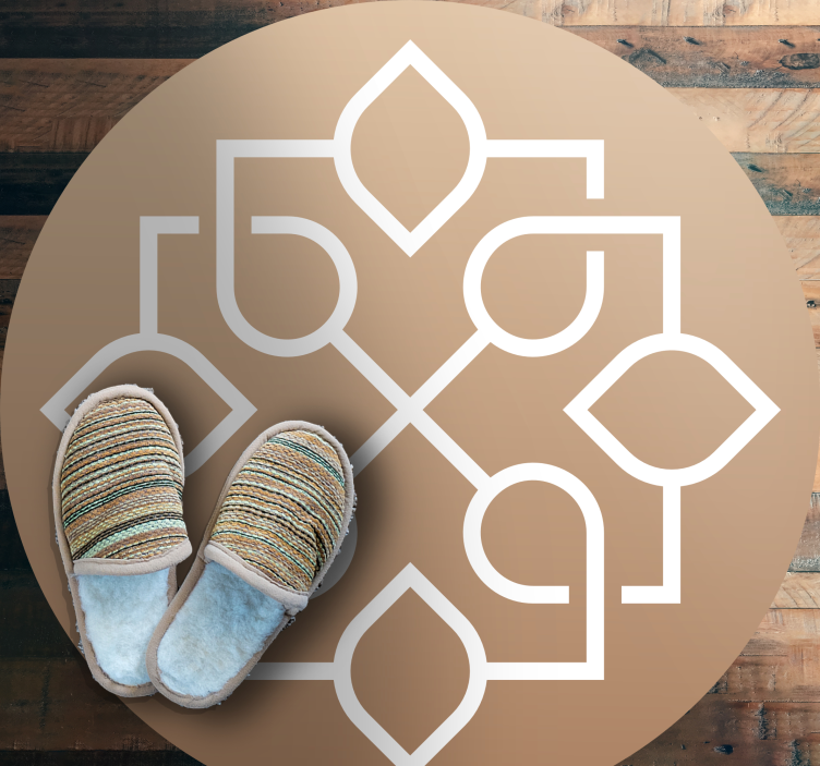 Rjavo-beli motiv Vinilna preproga mandala - TenStickers