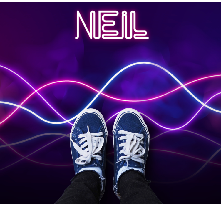 Zaslon z neonskimi lučmi Vinilna preproga z imeni - TenStickers