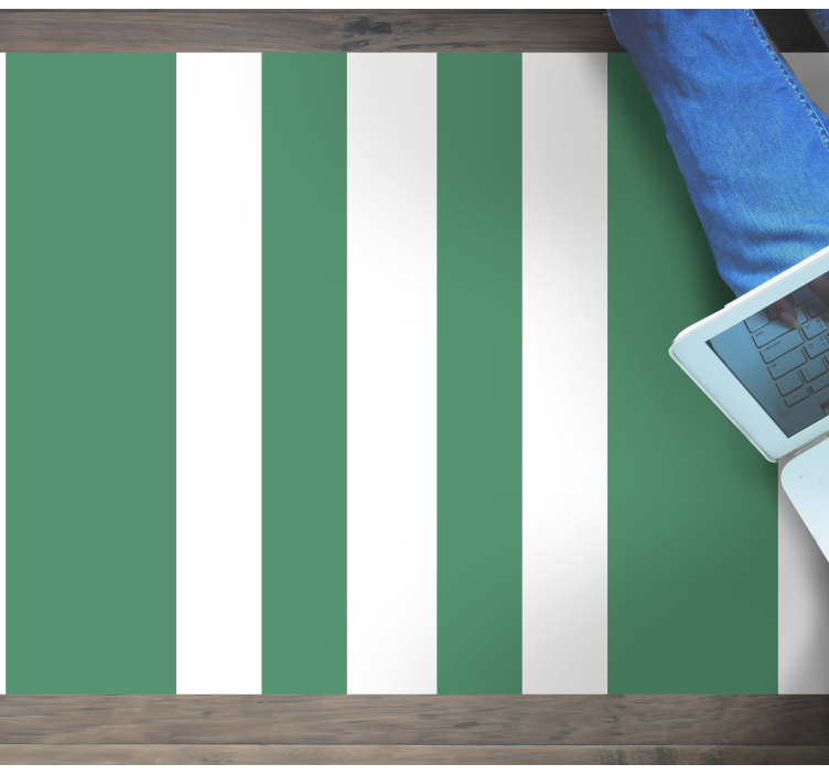 Zelene in bele črte Vinilna preproga s črtami - TenStickers
