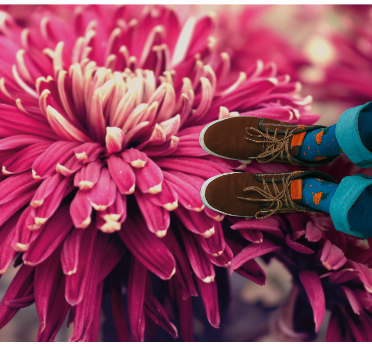 Realistična krizantema cvetlična vinilna preproga - TenStickers