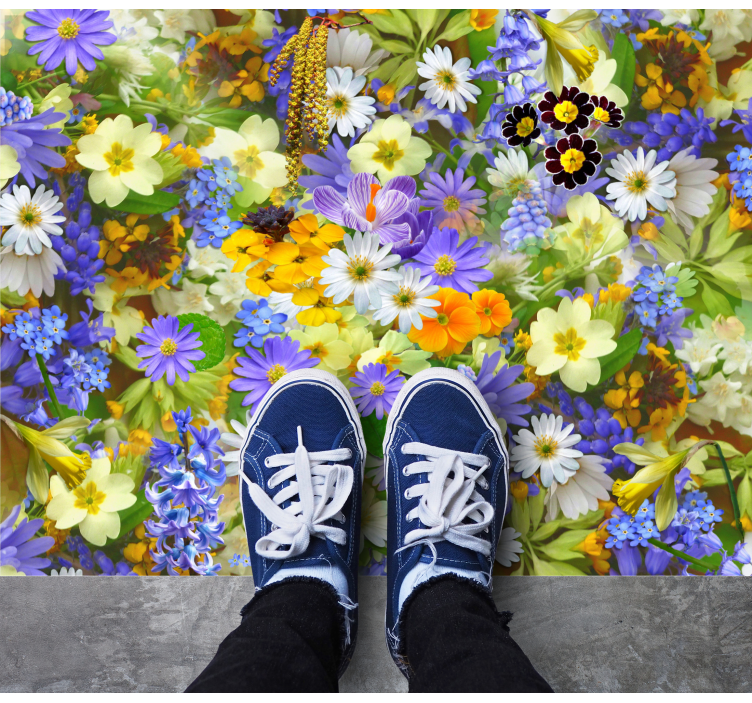 živahen koncept cvetov cvetlična vinilna preproga - TenStickers