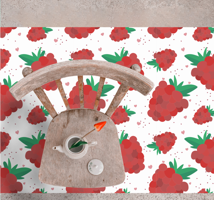 živahen vzorec jagodičevja cvetlična vinilna preproga - TenStickers