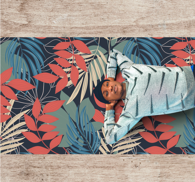 živahen vzorec listov cvetlična vinilna preproga - TenStickers