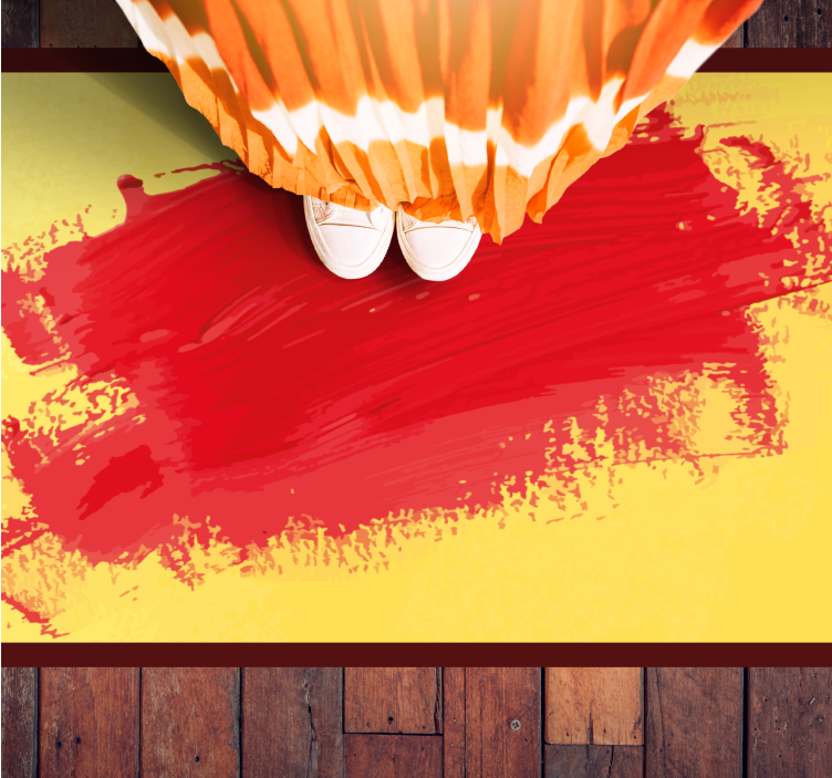 živahne poteze čopiča sodobne vinilne preproge - TenStickers