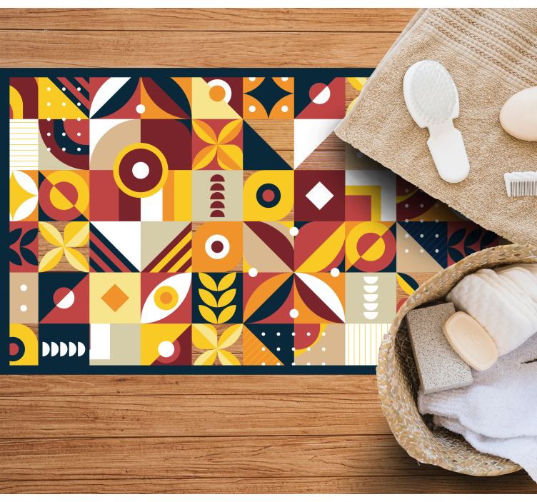 živahne skladbe Vinilna talna obloga v imitaciji ploščic - TenStickers