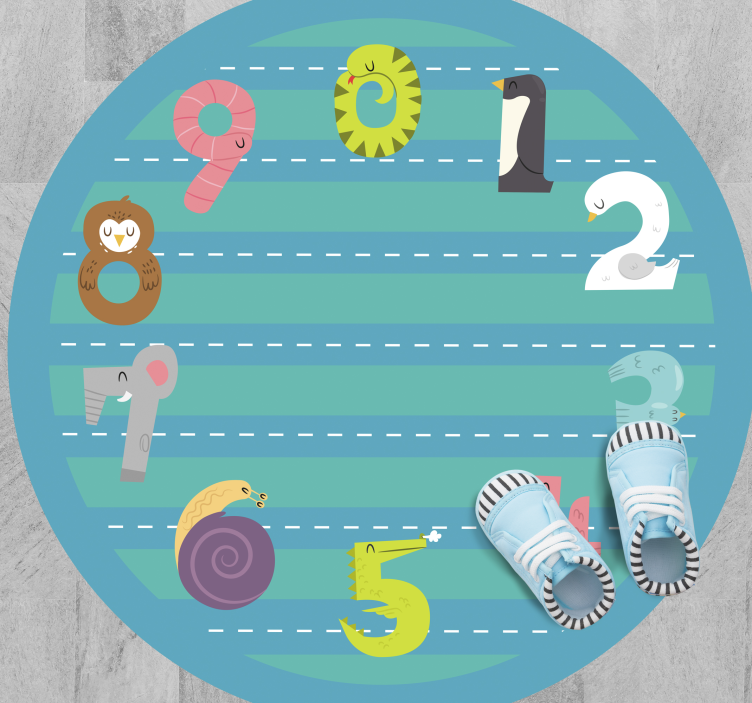 številke živali otroška preproga iz vinila - TenStickers