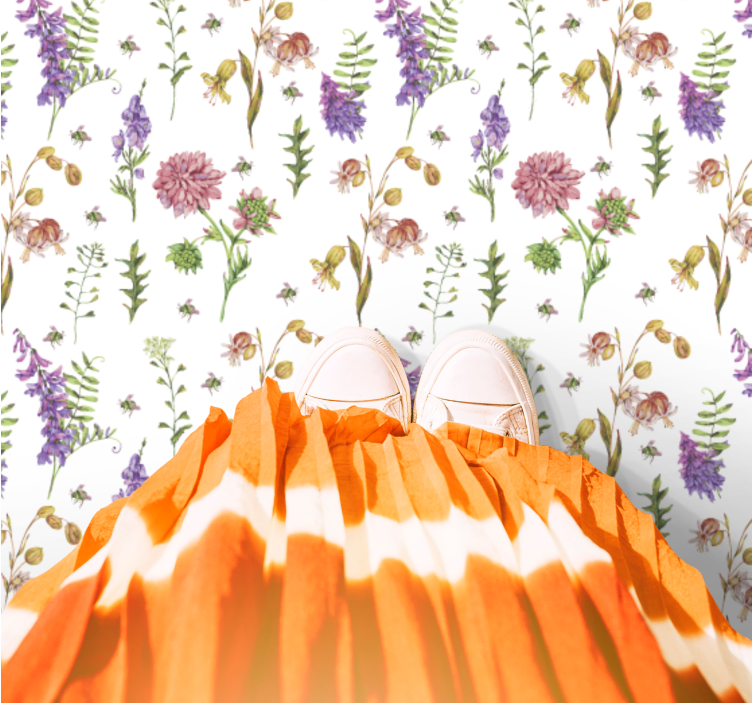 živo cvetno ureditev cvetlična vinilna preproga - TenStickers