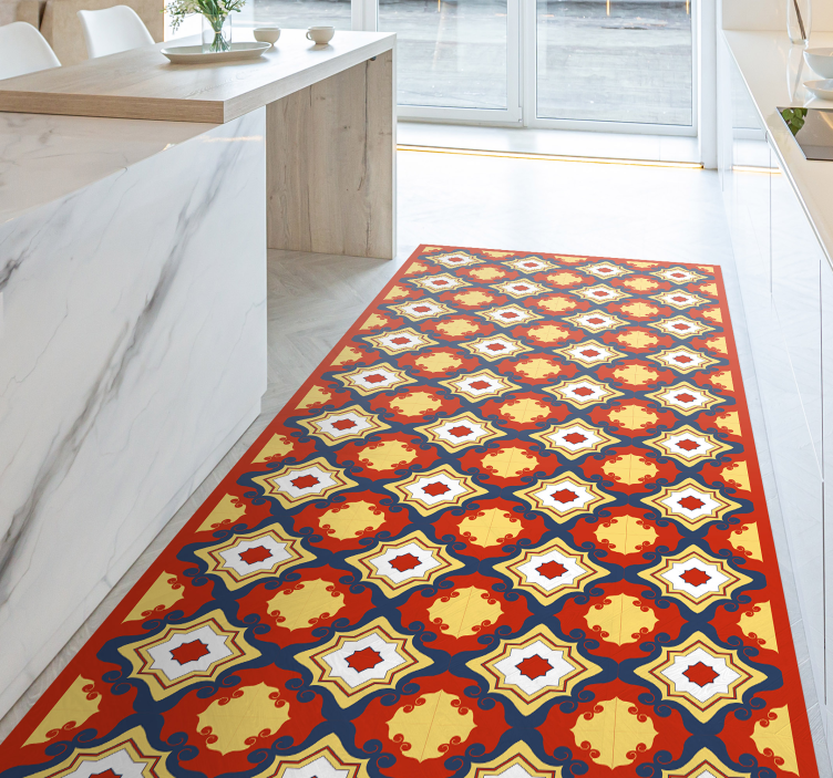 živo rdeča ploščica vinil preproga - TenStickers