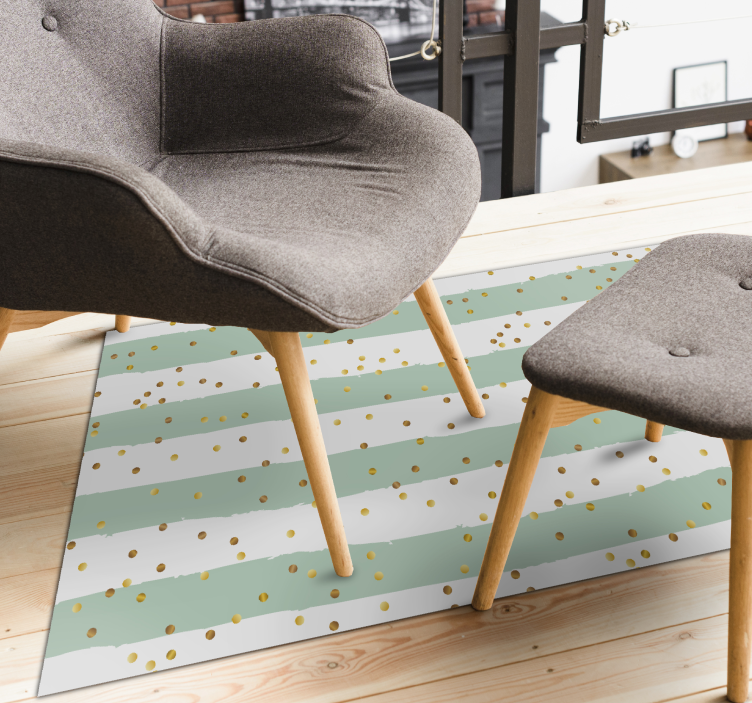 Zlati konfeti na črtah moderna preproga - TenStickers