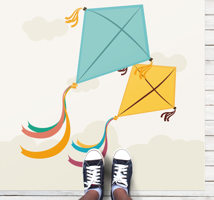 Zmaj in oblački otroška igralna podloga - TenStickers