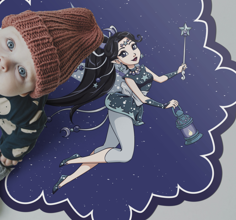 Zobna vila z modro palico otroška vinil preproga - TenStickers