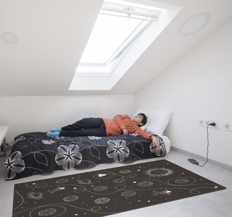 čudovite zvezde in planeti rišejo vinilno preprogo - TenStickers