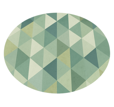 Geometrijsko oblikovanje trikotnikov Zelen vinilni preproga - TenStickers