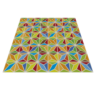Kalejdoskopska geometrijska ploščica Vinilna preproga za jedilnic - TenStickers