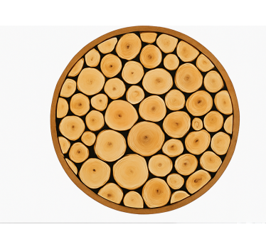 Naravna lesena rezina Vinilna preproga za jedilnico - TenStickers