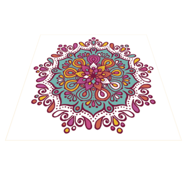 Vinilna preproga za kuhinjo barvita ploščasta mandala - TenStickers